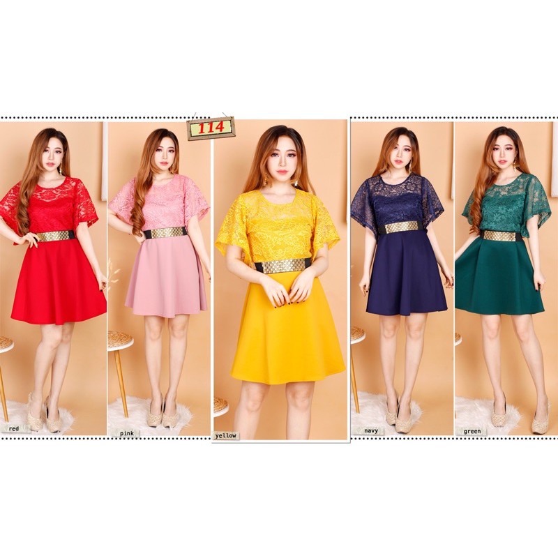 Kathryn collection # 114 Dres rok mekar scuba import premium kombinasi brukat gliter free belt