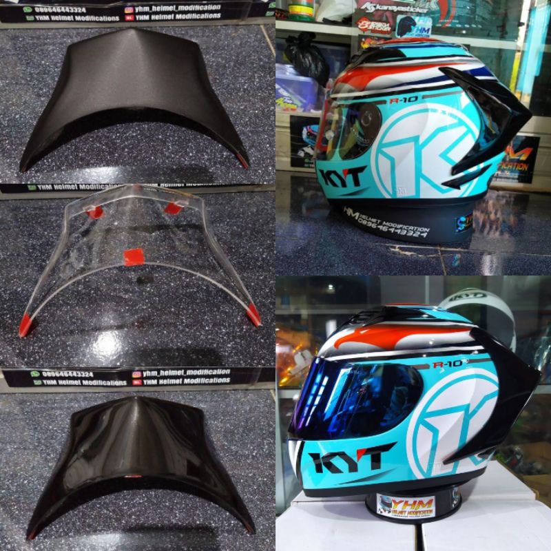 Spoiler 3D kyt r10 Spoiler kyt r10 3D Htam doff hitam glossy dan celar