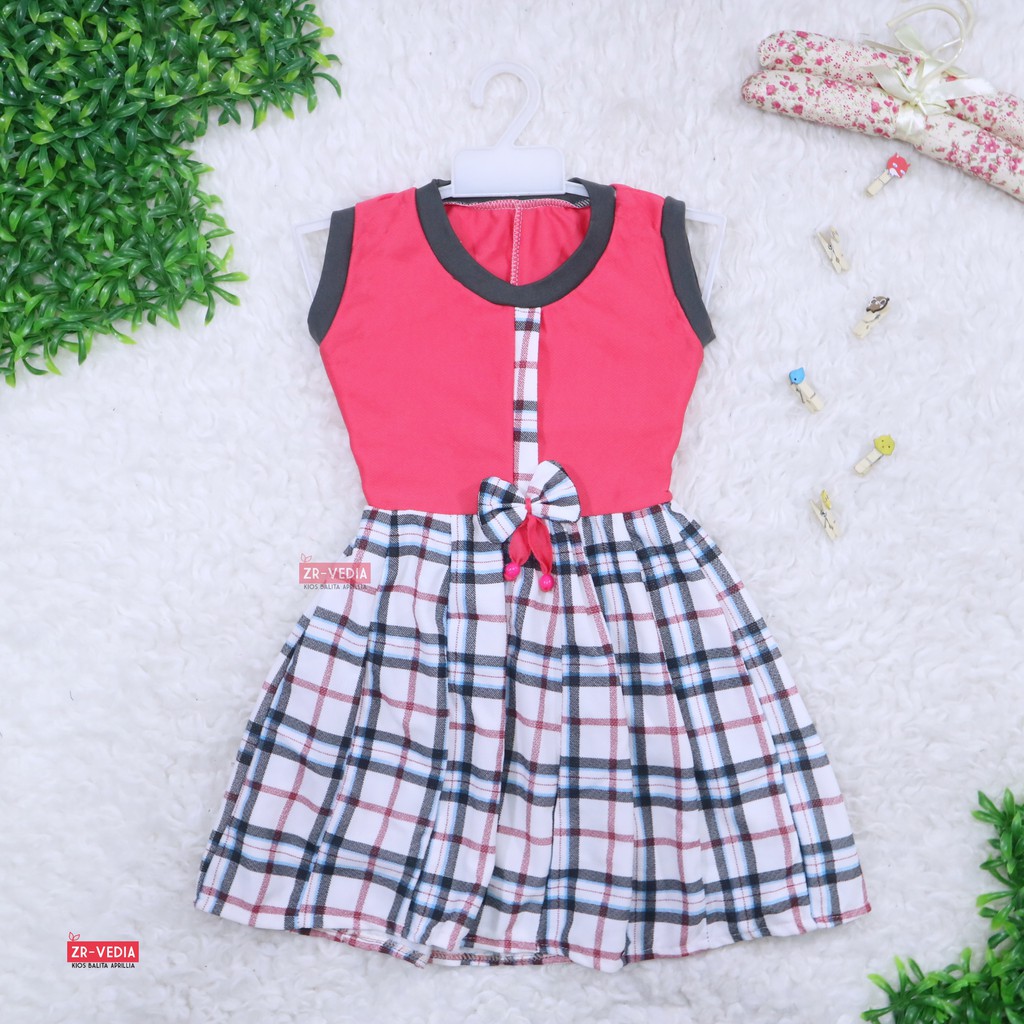 Dress Nabila Uk 5-6 Tahun / Dres Anak Perempuan Cewek Baju Motif Murah Casual Pesta Yukensi Adem