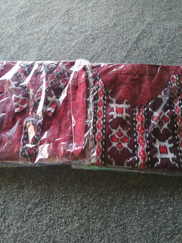 Batik Couple Keluarga Modern  Motif Mego Mendung Merah Maroon Busui Jumbo Termurah -batik Pekalongan