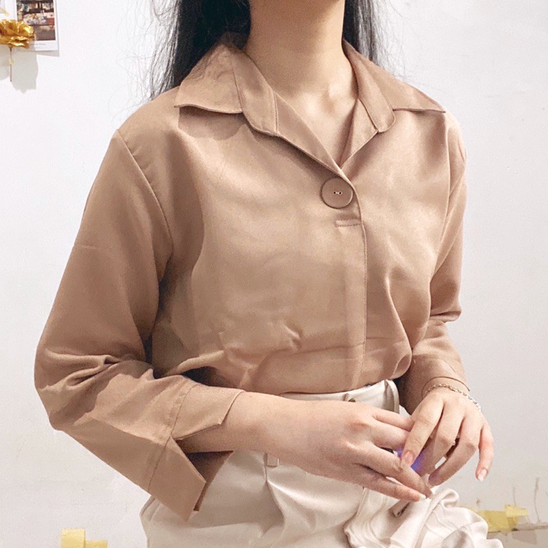 DAFILIA Office Blouse Daily Formal Kemeja Korea Kantor Long Sleeve 068-176