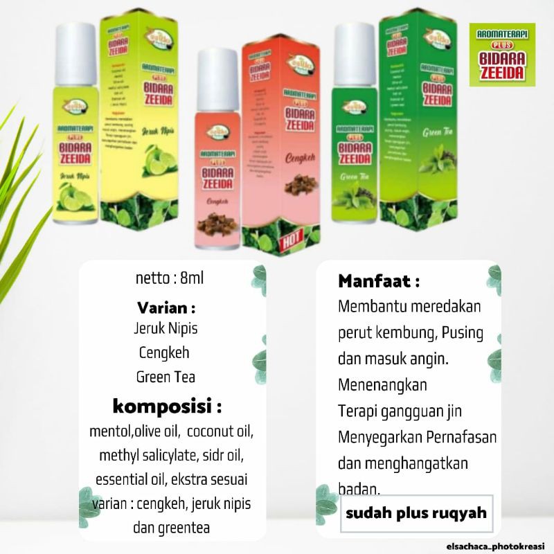 MINYAK AROMATHERAPY BIDARA ZEEIDA MINYAK ANGIN HANGAT