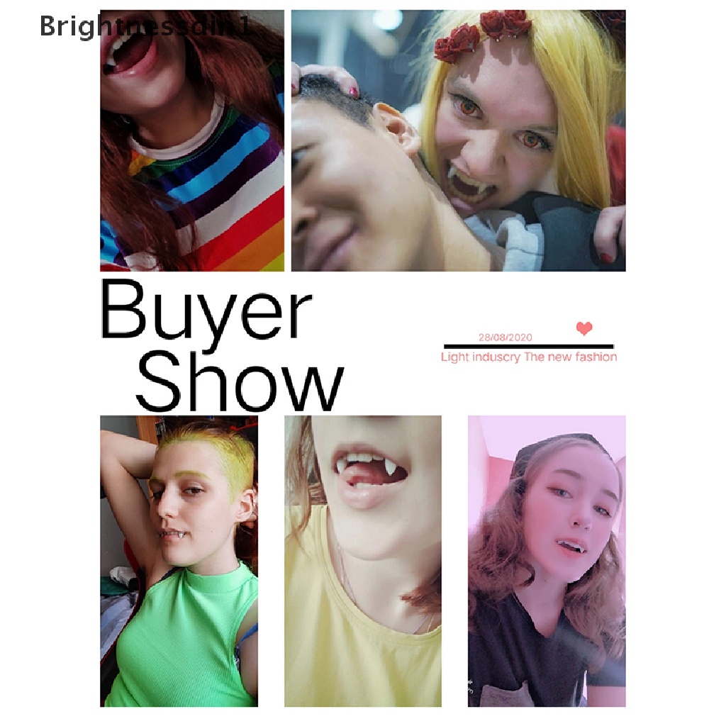 2 Pcs Mainan Gigi Palsu Vampire Bahan Resin Untuk Properti Cosplay Halloween