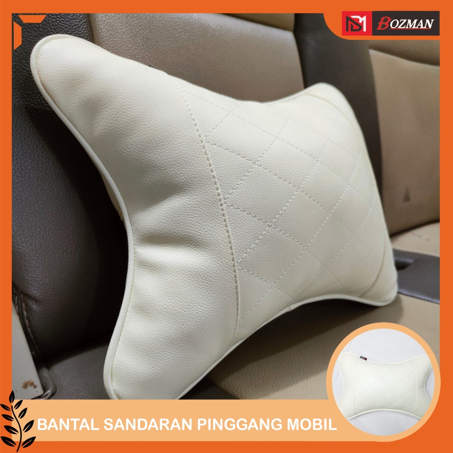 Bantal Pinggang Mobil Kulit Sintesis Pu Leather/Headrest Mobil Premium