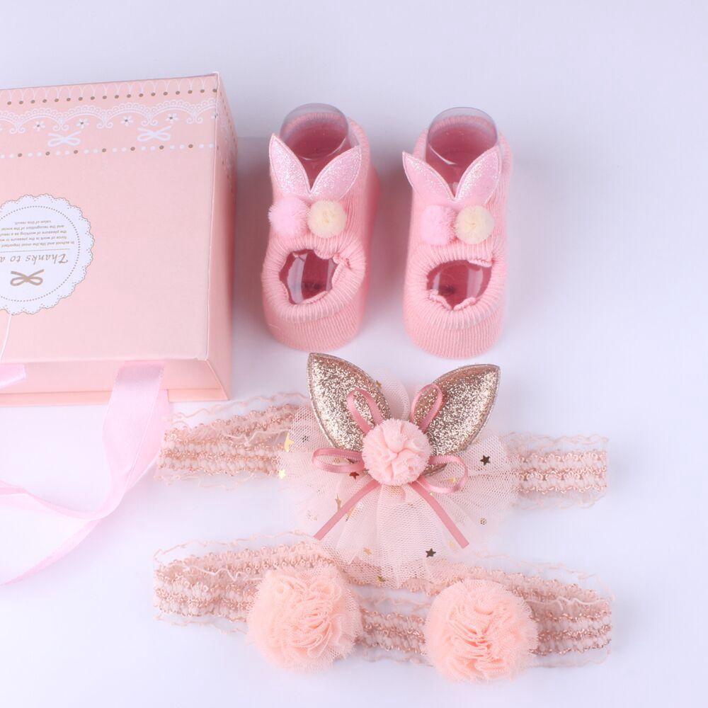 3 Pcs set Baru  Lahir  Bayi Headband Kaos Kaki Bayi Ikat 