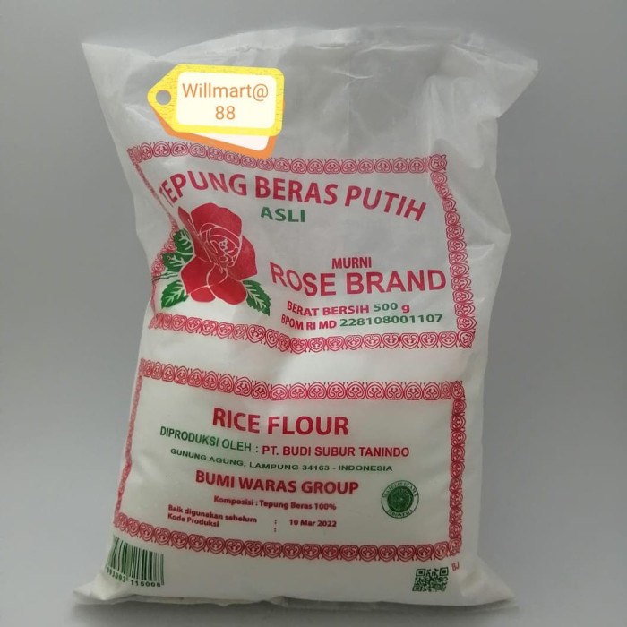 

Ketan-Beras-Tepung- Tepung Beras Rose Brand 500 Gram -Tepung-Beras-Ketan.