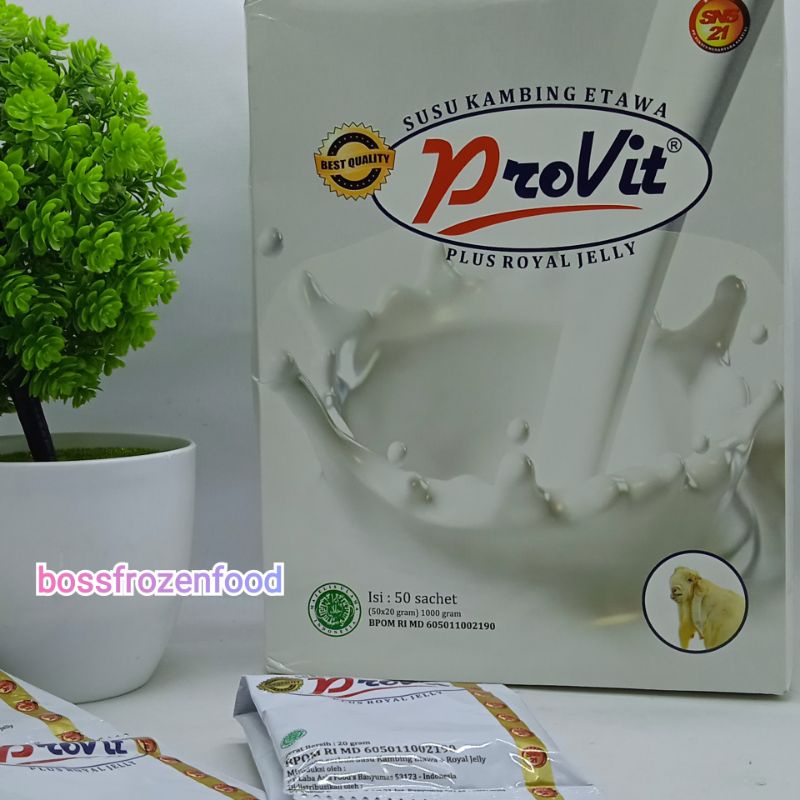 

Provit susu kambing etawa plus royal jelly original 1box 1000g isi 50sachet