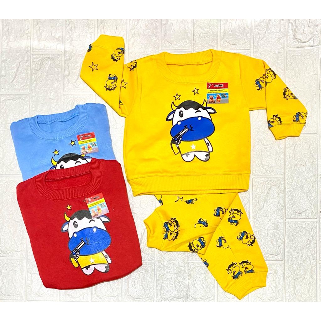 sweater anak lucu murah motif cow animal 2-18 bulan (RG058)