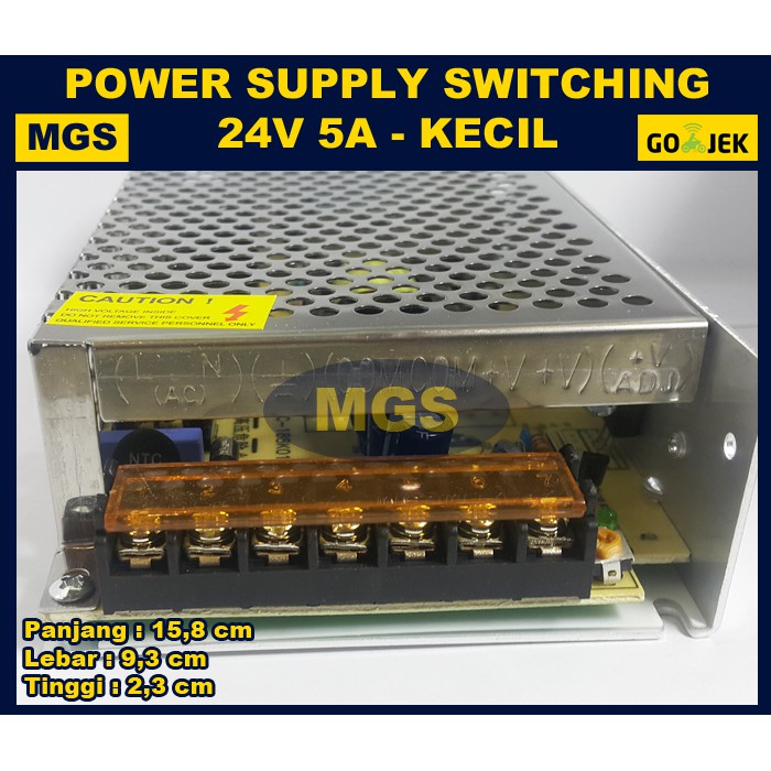 Adaptor Power Supply 24V 5A Jaring Body Kecil