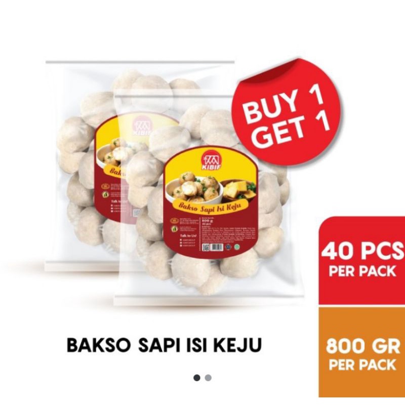 

KIBIF Bakso Sapi Isi Keju 800gram dengan isi 40pcs/pack