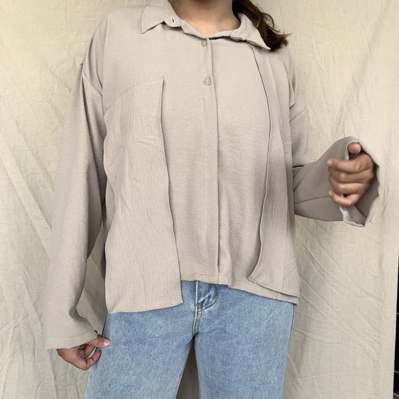 Tq88indonesia Fashion Baju Atasan Wanita Terbaru /  Kalu Oversize Shirt XXL / Blus Polos Lengan Panjang / Busana Santai Cewek / Ootd / Outfit Kasual Kekinian