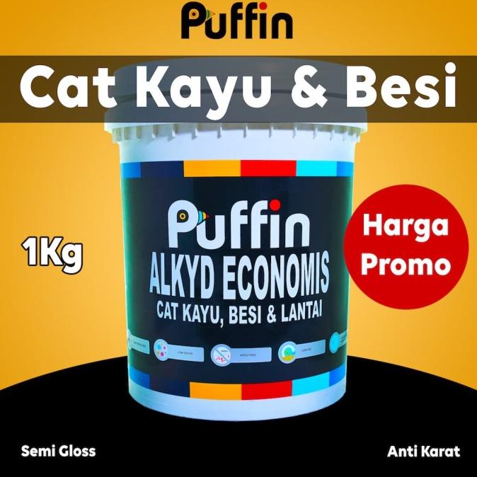 Cat Kayu Besi Puffin Alkyd Semigloss Economis 1Kg Termurah