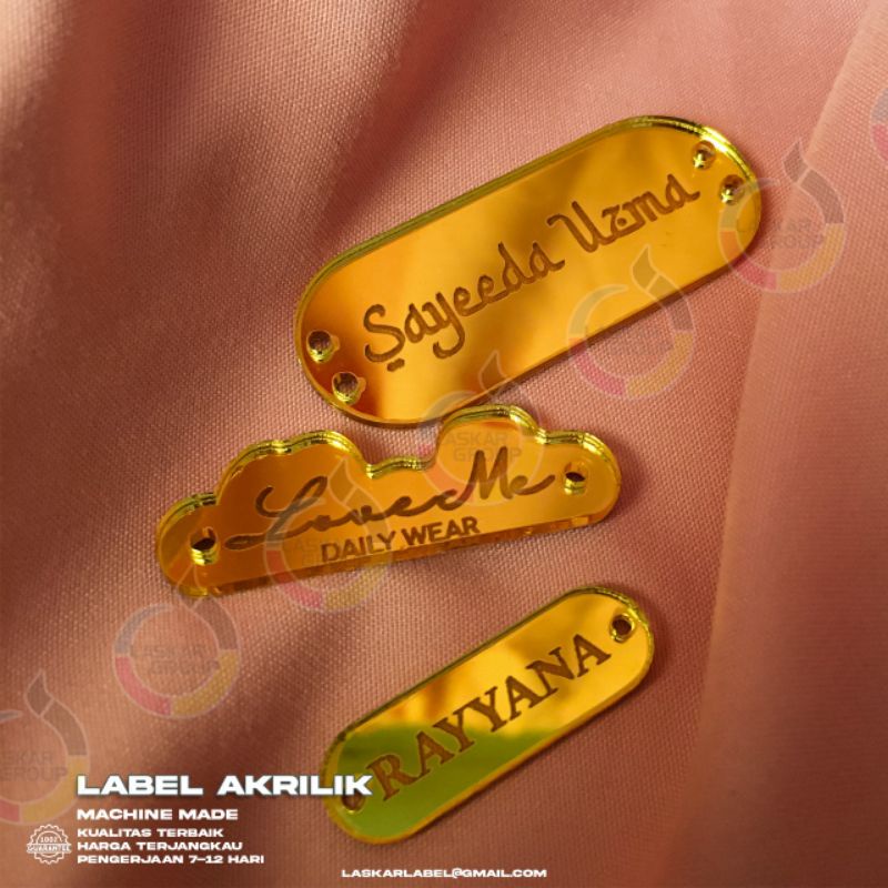 label akrilik plat label label hijab label distro