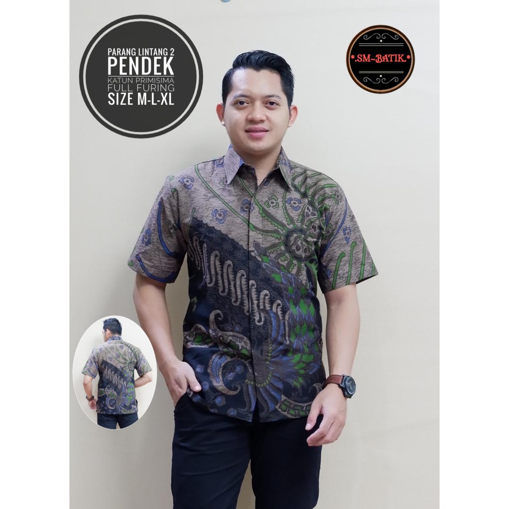 PARANG LINTANG 2 Kemeja Batik Pria Lengan Panjang Katun Halus FULL FURING SM Batik