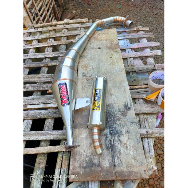 knalpot satria 2 tak rcb stainles suara garing