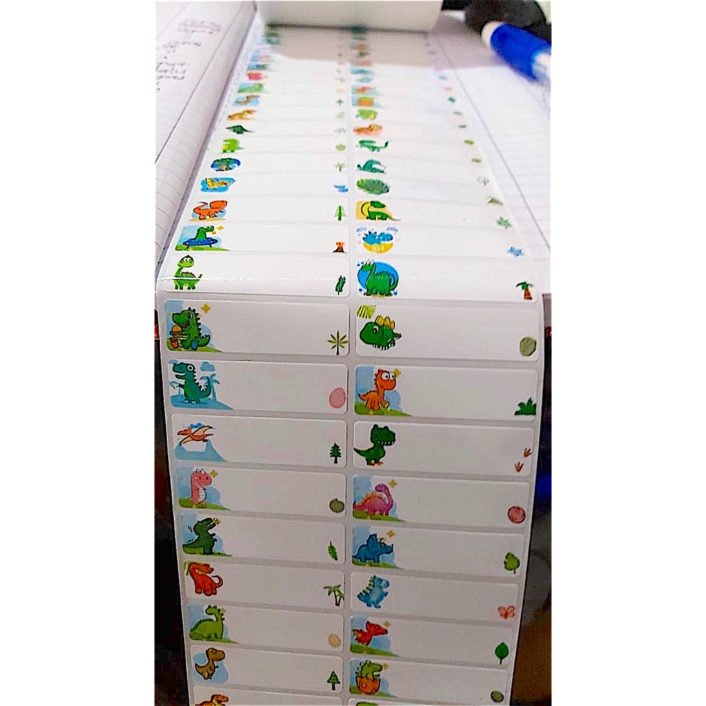 

Label / Sticker nama waterproof White Dino