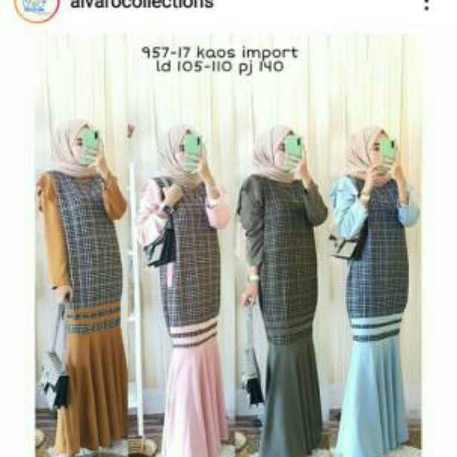 gamis duyung warna biru