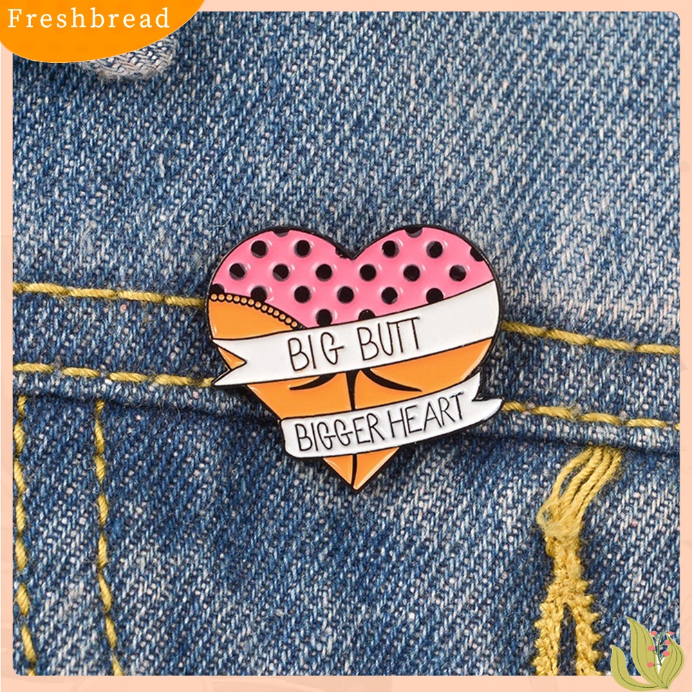 Terlaris Funny Big Butt Heart Enamel Brooch Pin Women Badge Backpack Coat Sweater Decor