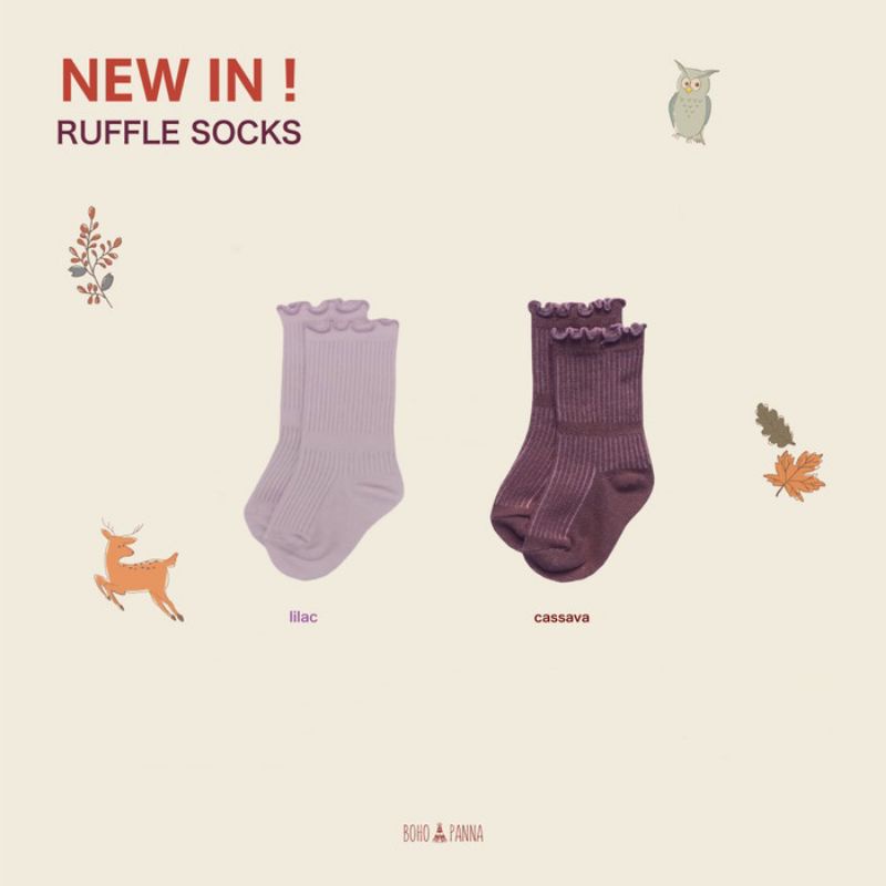 BohoBaby ALICE SOCK / RUFFLE SOCK / BOW SOCK Boho Panna Socks Kaos Kaki BohoPanna Bayi/ Ruffle Socks