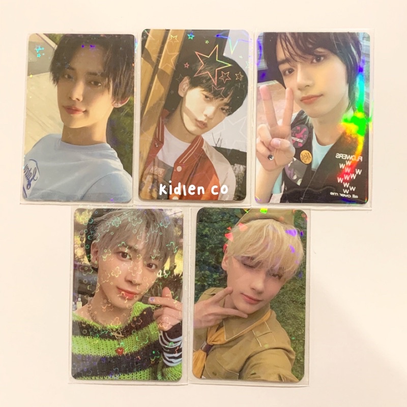 inner sleeve holo photocard no seal ♡ innersleeve hologram pc protector satuan 100 micron ♡ rainbow confetti star abstract love flower bunga bintang