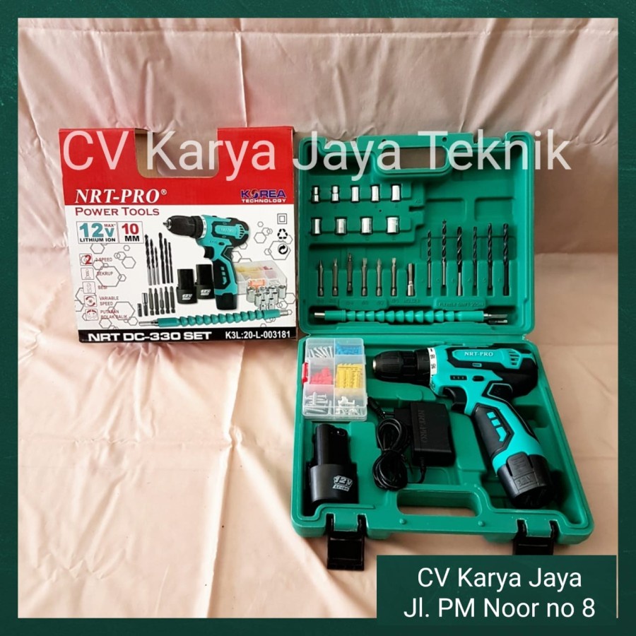 Bor Cas NRT PRO DC-330 SET 12 V 10 MM / Bor Baterai Cordless