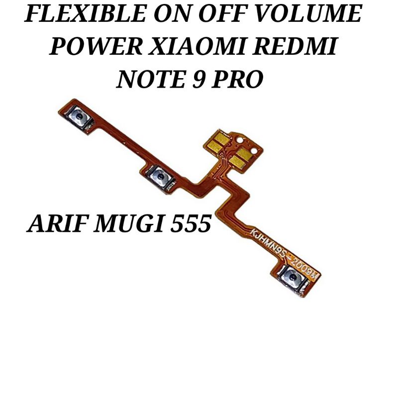 Flexible Flexible Tombol on off Volume Power Xiaomi Redmi Note 9 Pro Original