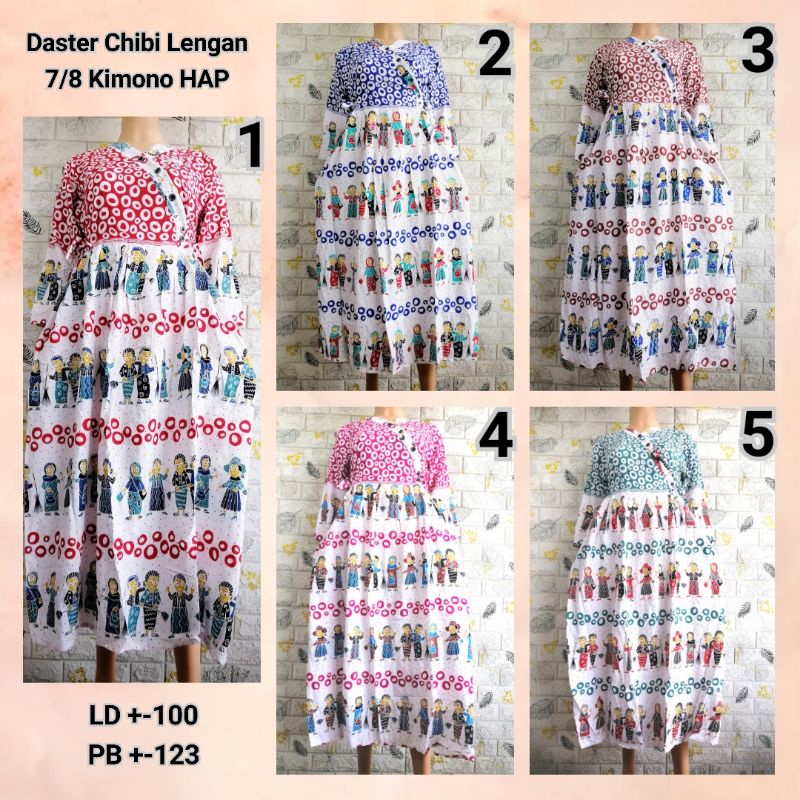 Daster Chibi Lengan 7/8 Kimono HAP Adem Busui Friendly BU TEJO KTKBG + T. Ring