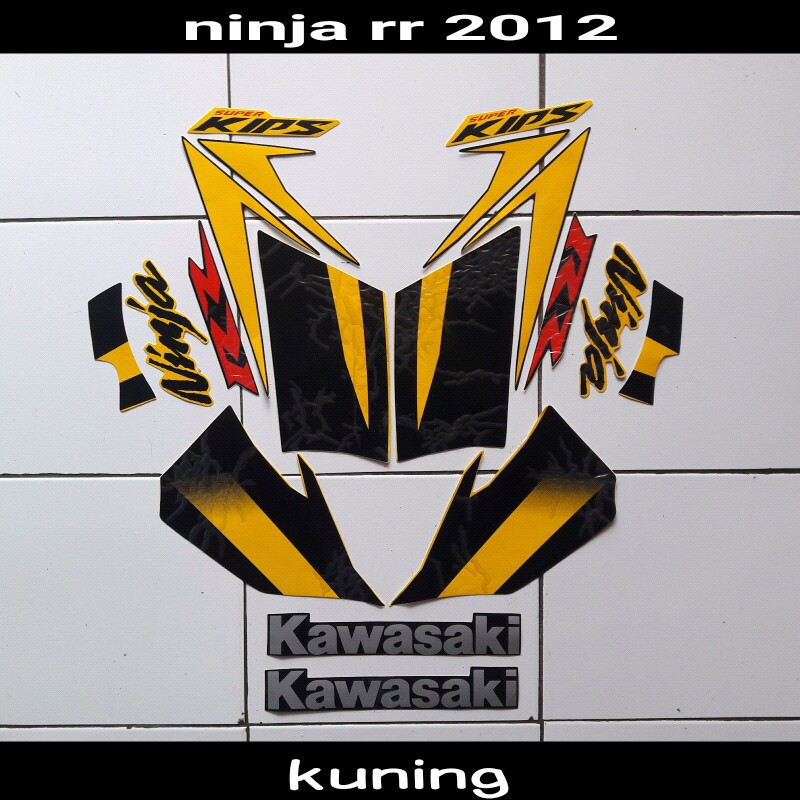 stiker motor ninja rr 2012 kuning