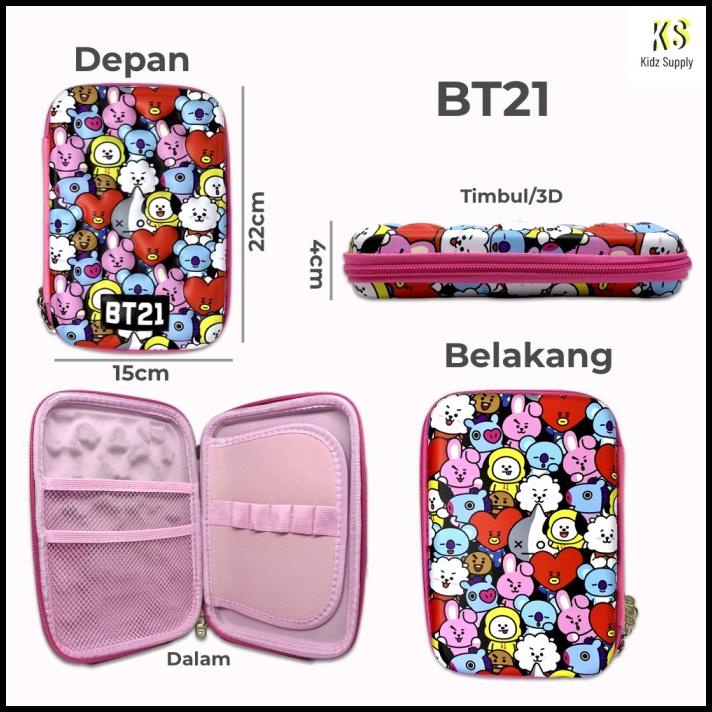 

Heaven | Kotak Tempat Pensil Bt21 Anak Perempuan Hardcase 3D Frozen Unicorn