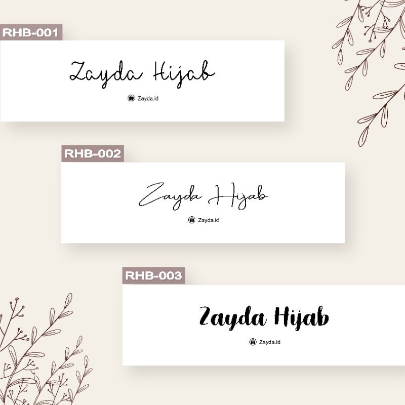 

[Cetak Hitam - Min 300pcs) Label Roll Pengikat Hijab Murah