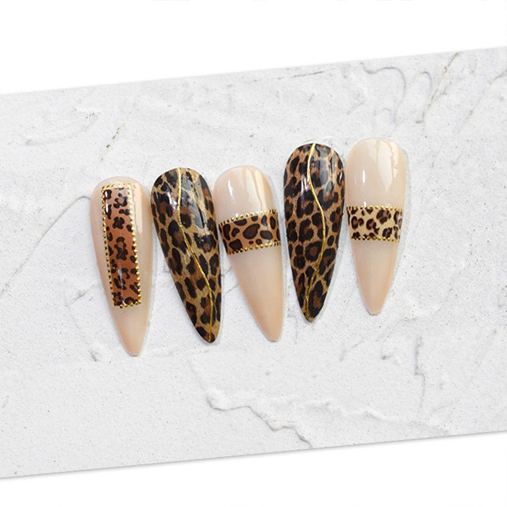 AUGUSTINA Agustina Leopard Stiker Kuku Wanita Hewan Stiker Ular Manicure Perekat Decals