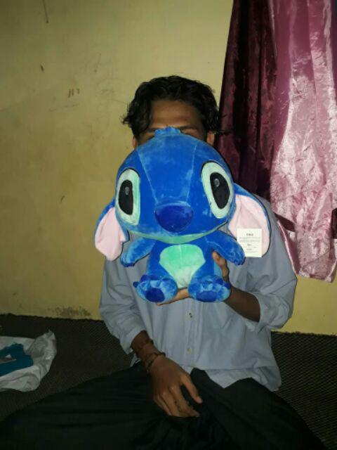Boneka Stitch Panjang 35cm Bahan Plush Untuk Dekorasi Rumah