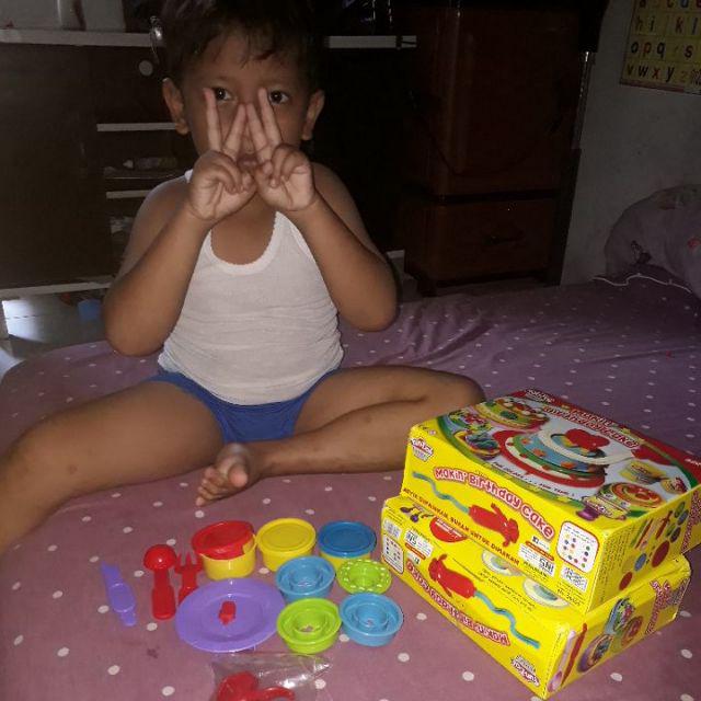 Fun Doh Birthday Cake / Fundoh Mainan Lilin Cetakan Kue Ulang Tahun Tl-756