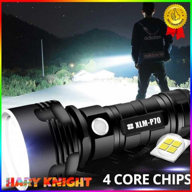 Senter LED XML P70 XHP50 50W Rechargeable Super Terang