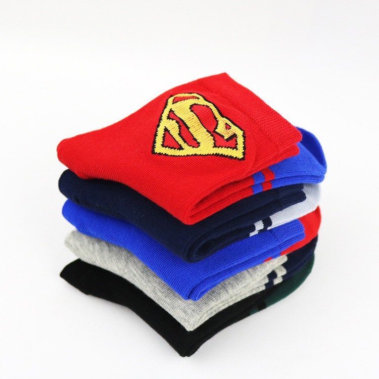 KAOS KAKI ANAK LAKI LAKI KEKINIAN UMUR 3 - 7 TAHUN KAUS KAKI SEKOLAH KARAKTER SUPERHERO SUPERMAN A1