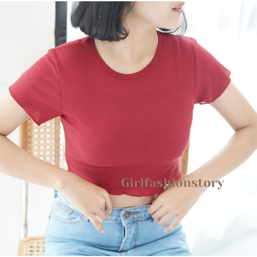 GFS AMBER WAFFLE CROP TOP