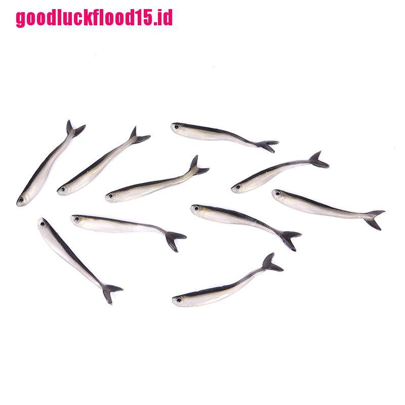 {LUCKID}10pcs 80mm Soft Fishing Lure Minnow Saltwater Freshwater Worms Artificial Bait