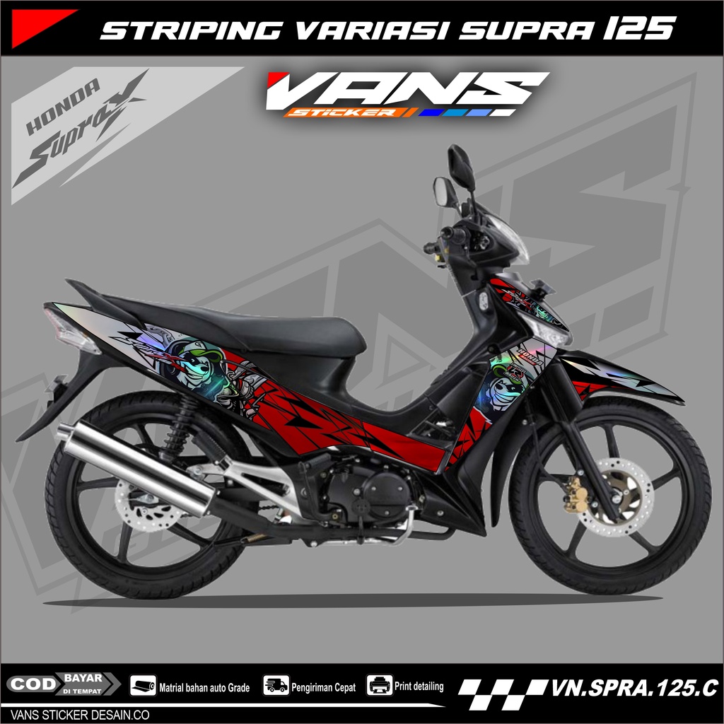 Striping honda supra x 125 tahun 2008_lis sticker variasi motor supra x 125