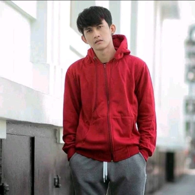 Jaket Hoodie Ziper Pria Ziper oversized Polos Man/Women