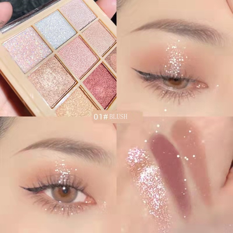 Korean Eyeshadow Palette HLLR Eyeshadow Murah Matte Eyeshadow Palet 9 Warna Waterproof