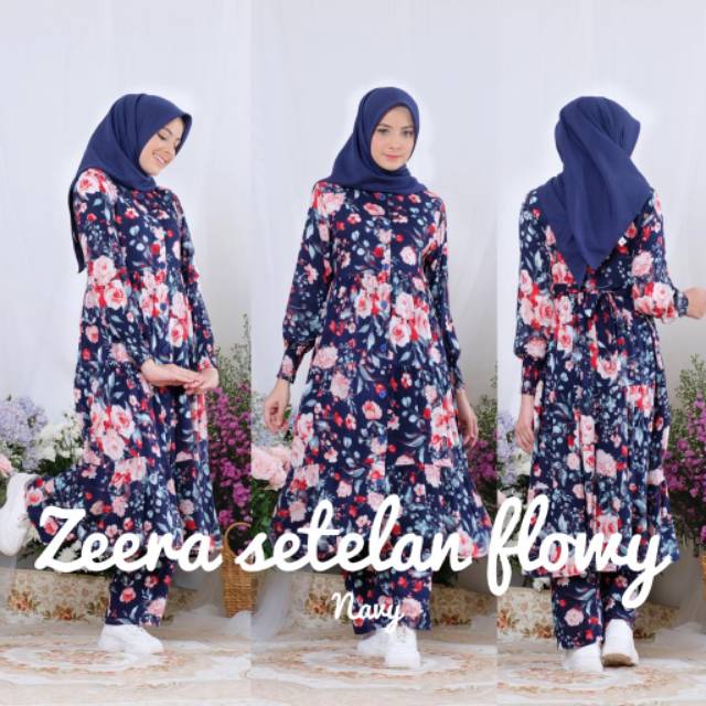 Daster Arab SETELAN FLOWY By ZEERA