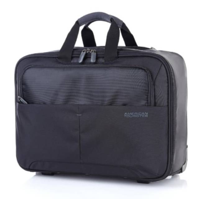 Tas pilot Laptop American Tourister Speedair Rolling Tote Black