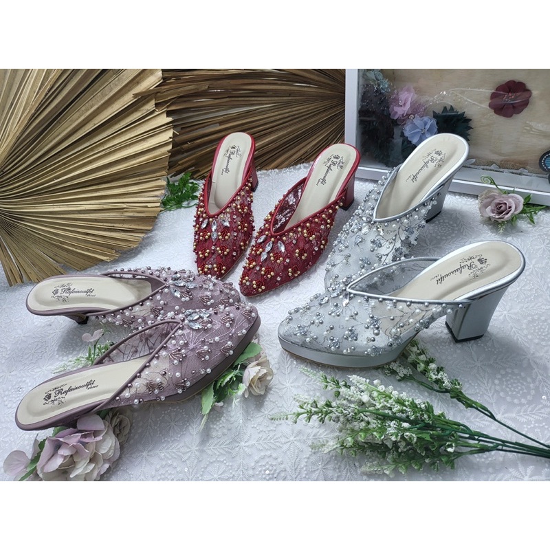 sepatu wedding Marisa mauve tinggi 7cm