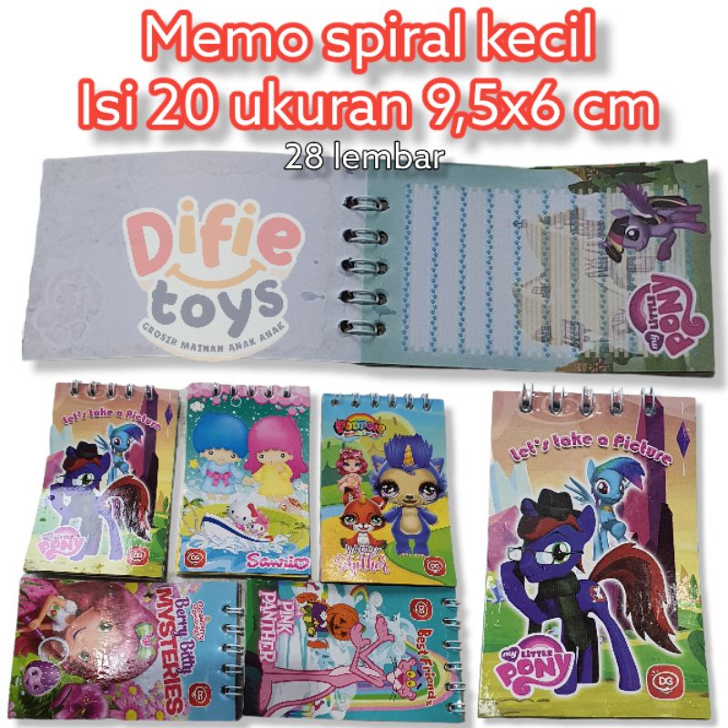 

20 buku memo sepiral kecil dg notes book kecil spiral