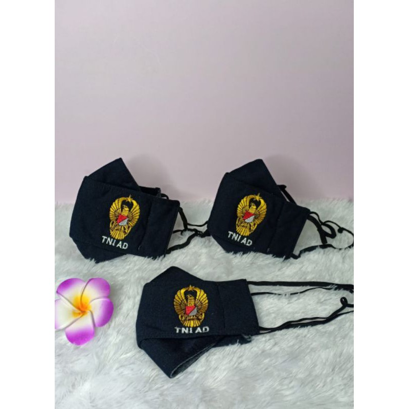 Masker TNI AD 3D Logo Bordir