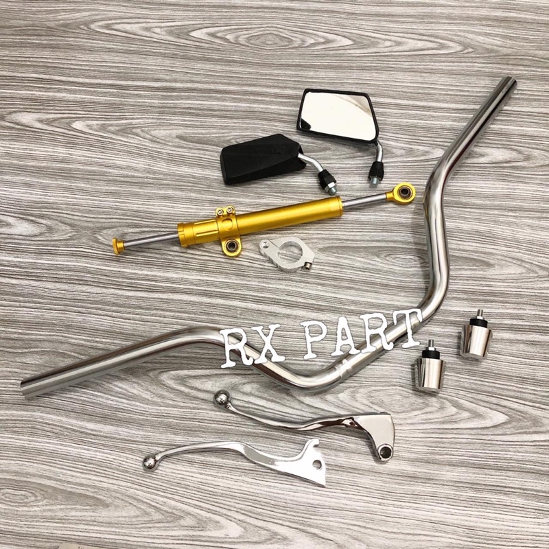 Stang rx king chrome+stabilizer stang gold+jalu stang chrome+spion mini rx king