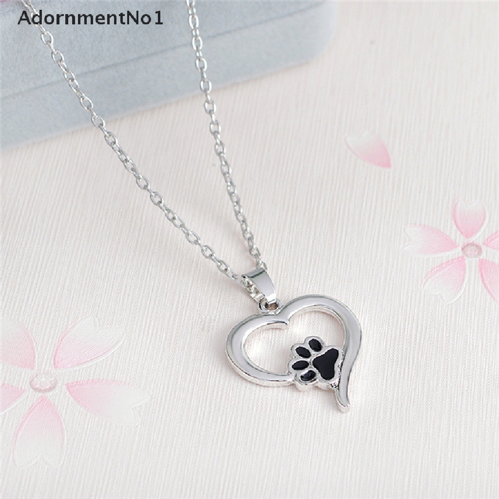 (AdornmentNo1) Kalung Rantai Dengan Liontin Telapak Kaki Anjing / Kucing Hollow Elegan Untuk Wanita