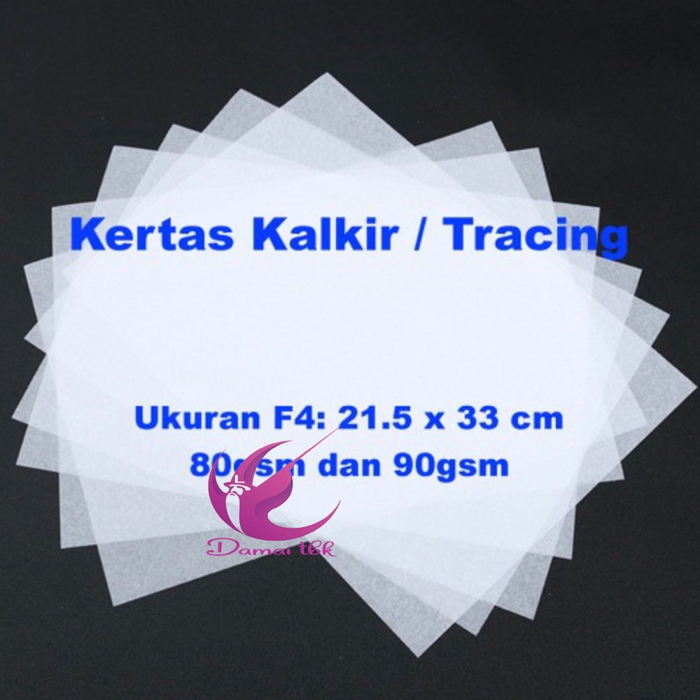 

Kertas Kalkir kertas Tracing Ukuran F4 (21.5 x 33cm)