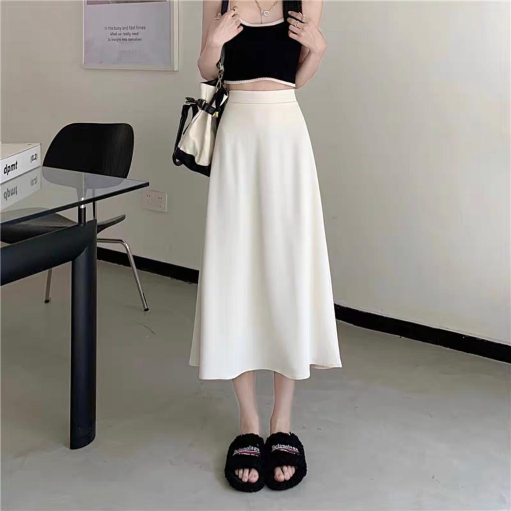 Rok Panjang 90cm/Rok wanita Bahan Shakila Stretch all size fit to xl