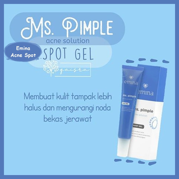 EMINA MS.PIMPLE SERIES (FACE WASH / FACE TONER / ACNE SOLUTION MOISTURIZING GEL / LOOSE POWDER / SPOT GEL / CALMING GEL )BPOM